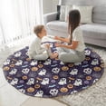 thumbnail image 3 of Dark Halloween Pattern Round Blanket,Comfortable Soft Flannel Throw Blanket,All Season,Warm Lightweight Blankets for Sofa Bed Couch Living Room Chair 60"x60", 3 of 5