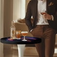 thumbnail image 4 of SEANATIVE 24 Inch Round Table Covers Stretch Fitted Cocktail Table Topper Cap Stain-Resistant Round Cocktail Tablecloths with Elastic Edged for Celebration Party, Colorful Sea Turtle Black, 4 of 7