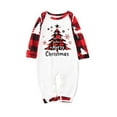 thumbnail image 3 of Aboser Merry Christmas Matching Pajamas for Family Pijamas De Navidad Para Familia Funny Xmas Tree Printing Tops and Plaid Pants Vacation Outfits Long Sleeve Soft Loungewear, 3 of 8