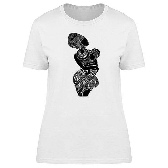 African Woman Holding Her Baby T-Shirt Women -Image by Shutterstock, Female Medium