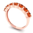 thumbnail image 2 of 1.19 ctw Wedding Band for Women - 14K Rose Gold Simulated Red Diamond Stackable Eternity Ring, 2 of 6