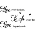thumbnail image 1 of Baicccf Vive Cada Momento,Ríe Cada Día,Ama Más Allá De Las Palabras,Pegatina De Pared Calcomanías De Pared Motivacionales,Pegatinas De Pared Inspiradoras Familiares Citas, 1 of 5
