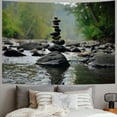 thumbnail image 2 of Orinice River Rocks Forest Tapestry Wall Hanging Unique Style Graphic Tapestries for Home Wall Decor Art Living Room Bedroom 40x30inch, 2 of 6