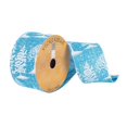 thumbnail image 1 of Vickerman Q180908 2.5 in. x 10 Yards Blue Dupioni Ribbon with White Snow &amp; Trees, 1 of 1