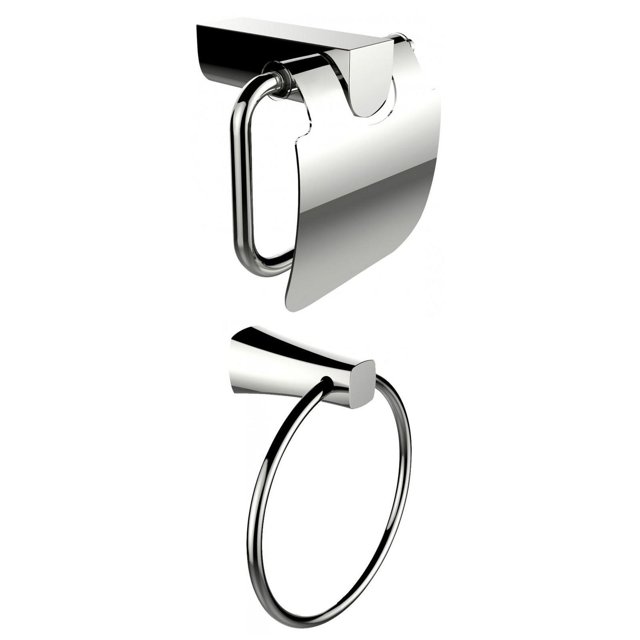 Chrome Plated Towel Ring With Toilet Paper Holder Accessory Set AI-13334