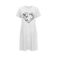 thumbnail image 4 of HomeGardon Women's Sleepwear Nightgowns for Women,Fashion Print Medium Length Dress Oversized Short Nightgown Fashion Chest Print Short Sleeve Nightdress,S-XXL, 4 of 6