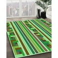 thumbnail image 3 of Ahgly Company Machine Washable Indoor Round Transitional Fern Green Area Rugs, 6' Round, 3 of 7