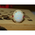 thumbnail image 4 of ArtpalaceByMitika Natural Fire Opal & Ruby Wedding Ring, 925 Silver Ring, Moissanite Halo Ring, October Birthstone, Opal Promise Ring, Gift For Her, 4 of 6