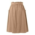 thumbnail image 3 of Riforla Women's Casual High Waist Pleated A Line Midi Skirt with Pocket Skirts for Women Trendy Khaki One Size, 3 of 4