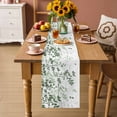 thumbnail image 2 of Sage Green Leaves Table Runner - 120 Inch Long Summer Botanical Cotton and Linen Blended Dress Scarves Farmhouse Table Runner for Kitchen Dining, Coffee Table, 13" x 120", 2 of 8