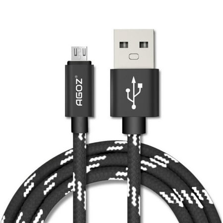 6ft Durable AGOZ Braided Micro USB FAST Charging Charger Data Sync Cable Cord For Motorola Moto E5 Plus, Moto E4 Plus, E4, E5 Supra, Droid Turbo 2, Moto X, Moto X Play, Moto X Style Moto E