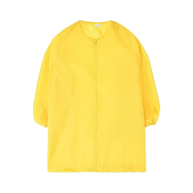 Art Craft Apron Front Zipper Long Sleeve Smock, Waterproof Kids Smock Waterproof Yellow M