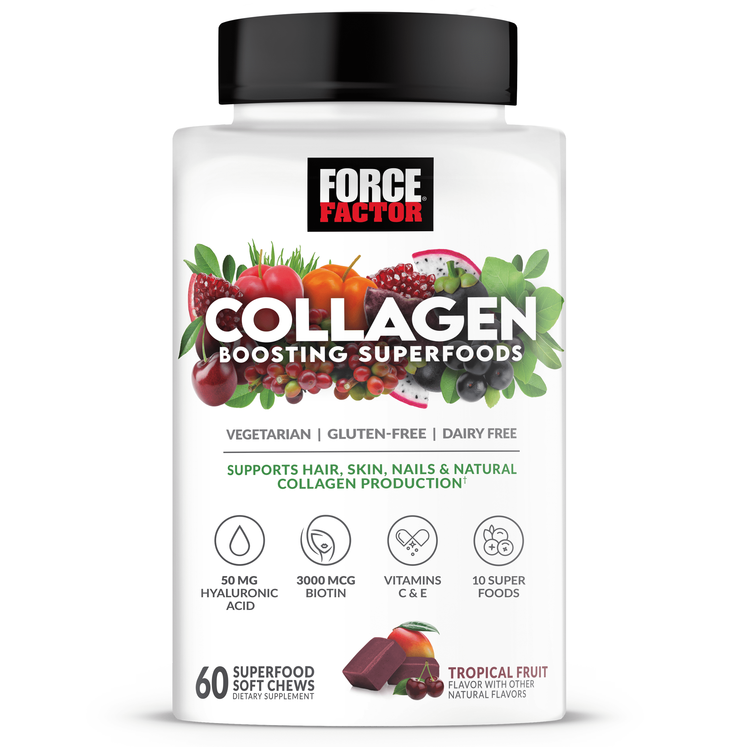 Force Factor Collagen Boosting Superfoods with Biotin, Hyaluronic Acid