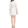 thumbnail image 3 of INSPIRE CHIC Women's Collar 3/4 Sleeves Button Down Cotton Skater Shirt Dresses, 3 of 6