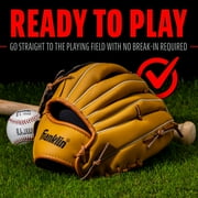 Franklin Sports Field Master Baseball + Softball Glove, 13 in, Black/Tan, Left Hand Throw