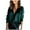 Green, variant on Women Sexy Deep V Blouses, Women's Satin Silk Shirts Long Sleeve Silky Shirt Work Office Blouse Business Casual Tops