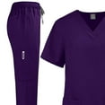 thumbnail image 3 of qucoqpe Womens Scrubs Set V Neck Short Sleeve Scrubs Tops and Pants Lightweight Nursing Uniform Set Caregiver Workwear, 3 of 4