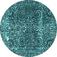 thumbnail image 1 of Ahgly Company Indoor Round Abstract Light Blue Modern Area Rugs, 6' Round, 1 of 4