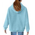 thumbnail image 4 of SGFCWSX Girls Hooded Sweatshirts Kids Fleece Hoodie Full Zip Solid Color with Pockets Tops Light Blue Size 5 Years, 4 of 6