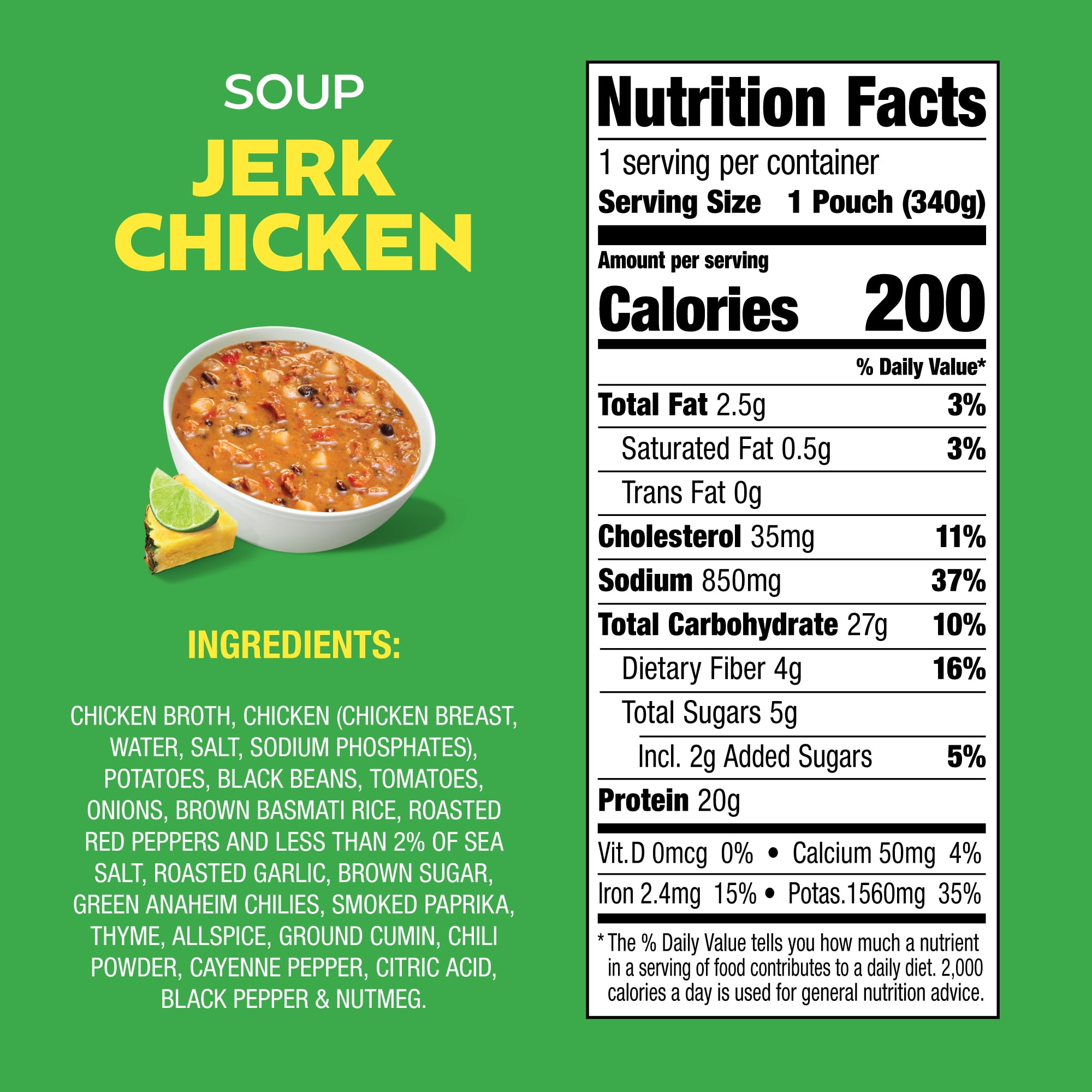 (2 pack) Proper Good Jamaican Style Jerk Chicken Soup, Ready in 90 Seconds, Shelf Stable Meal, 12 oz