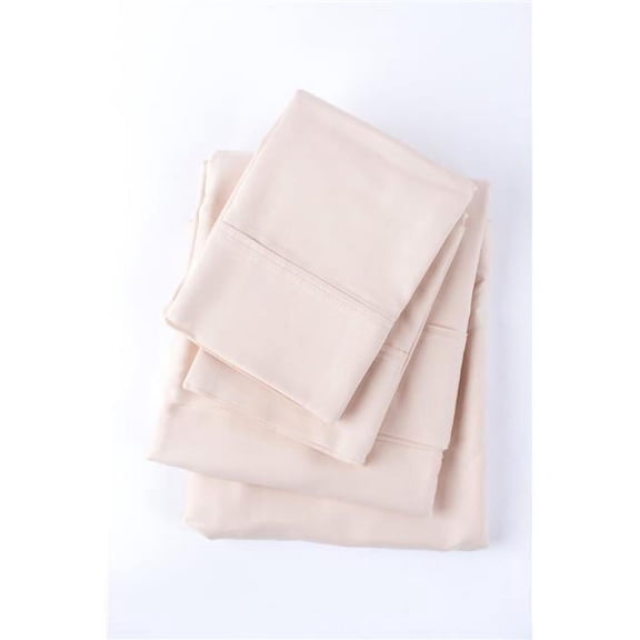 Pacific Cotton 300SATIN-BLUS-QU 300 Thread Count Sateen Sheet Set, Blush - Queen Size