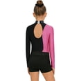 thumbnail image 6 of iiniim Girls 3 Piece Gymnastics Outfits Long Sleeve Leotard with Shorts Hairband Sparkly Ballet Dancewear Hot Pink 10, 6 of 7