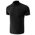 thumbnail image 4 of Mens Mock Turtleneck Tops Lightweight Short Sleeve T-Shirt Plus Size Slim Fit Knitted Pullover Tops Basic Tee Shirt Casual Solid Color Stretchy Undershirts for Men, 4 of 5