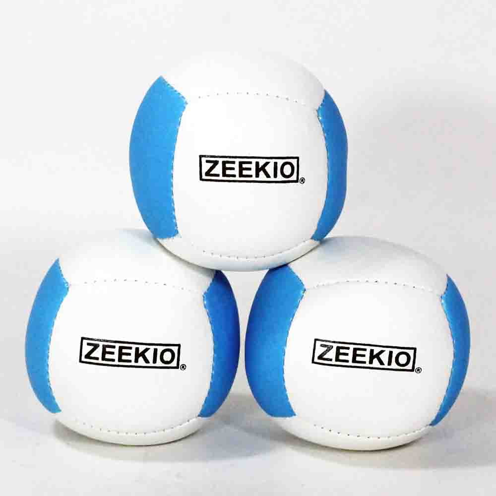 Professional UV Reactive 6 Panel Balls 3 110g White//Blue Zeekio Lunar Juggling Ball Set -
