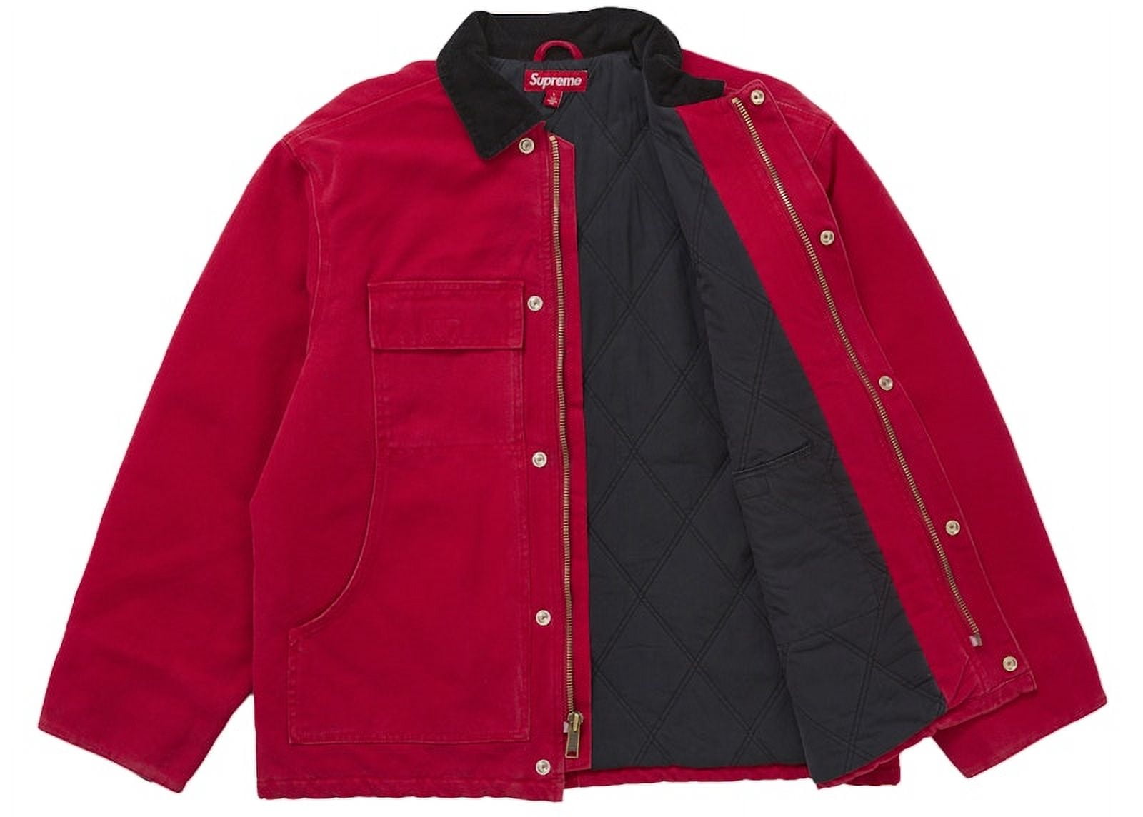 Supreme Men's Old English Canvas Work Jacket Red, from