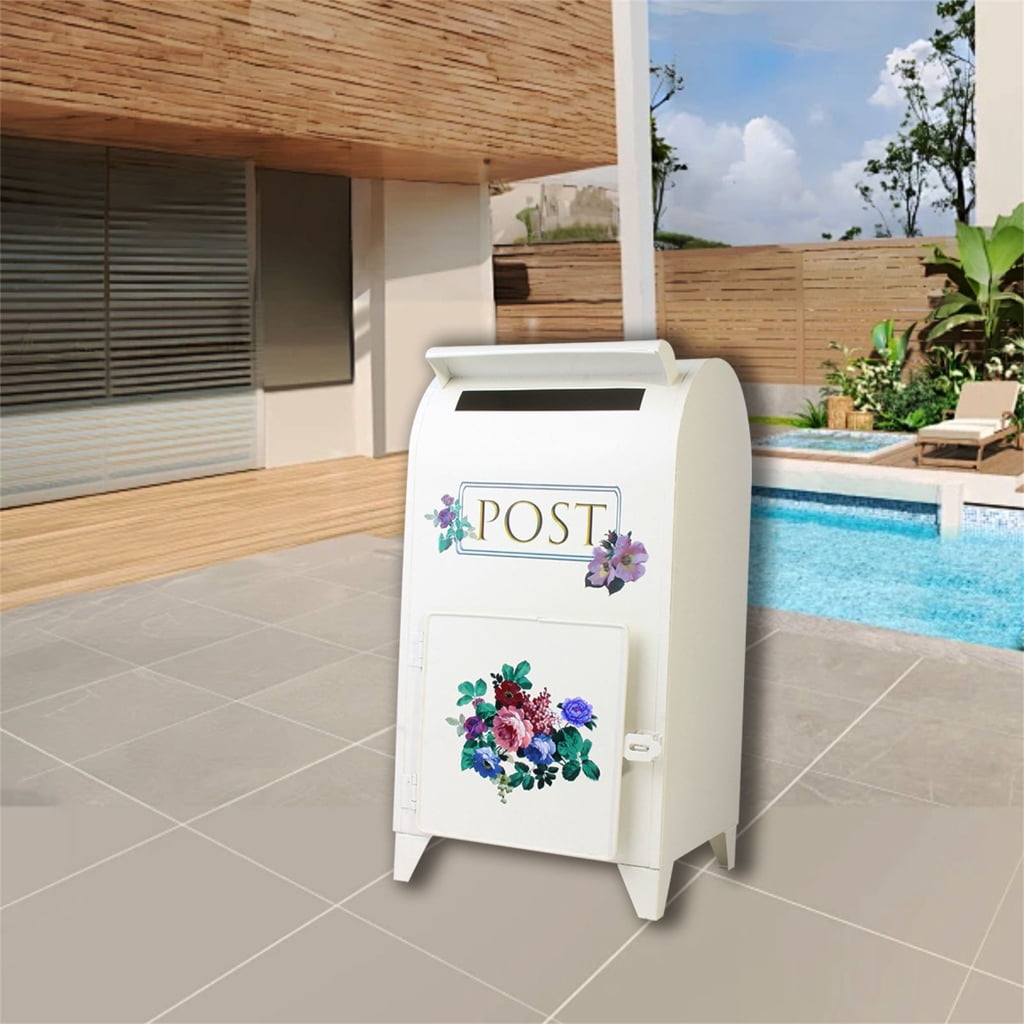 Sinyiin Historical European Mailbox for Yard Decoration External Use Strong Metal Build Extra Large Capacity Easy Fixing Design
