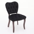 thumbnail image 5 of French Vintage Tufted Upholstered Fabric Dining Chair,Set of 2,Black, 5 of 15