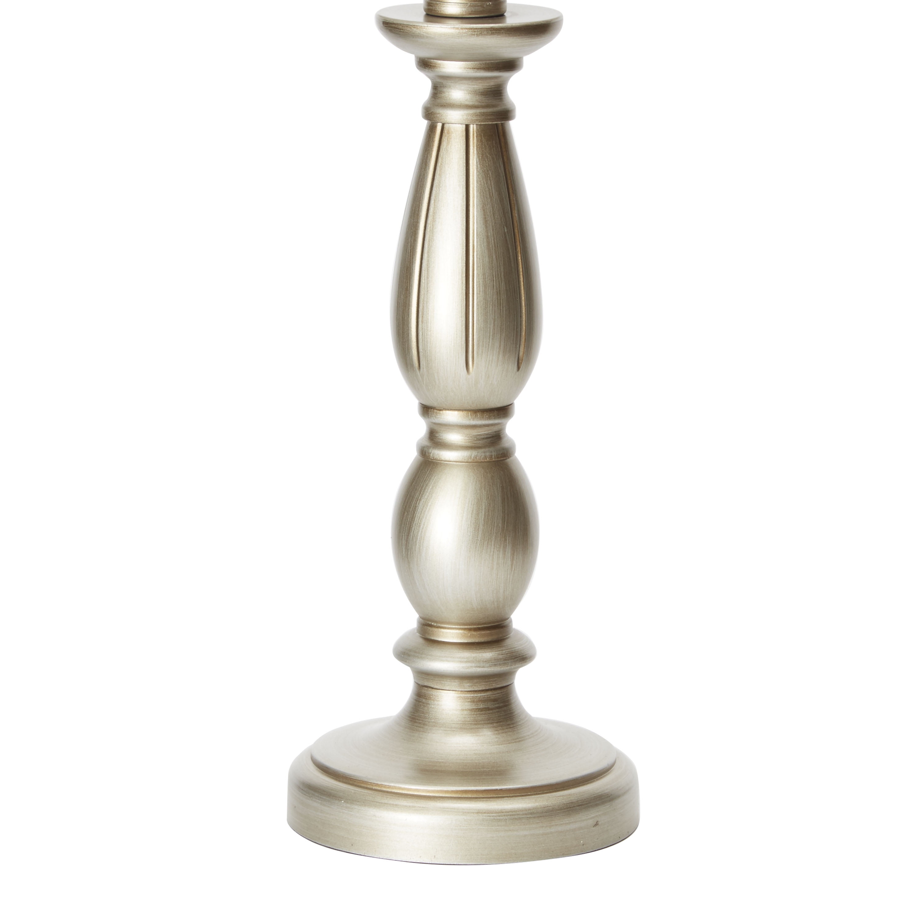 Mainstays Antique Silver Turned Resin Table Lamp