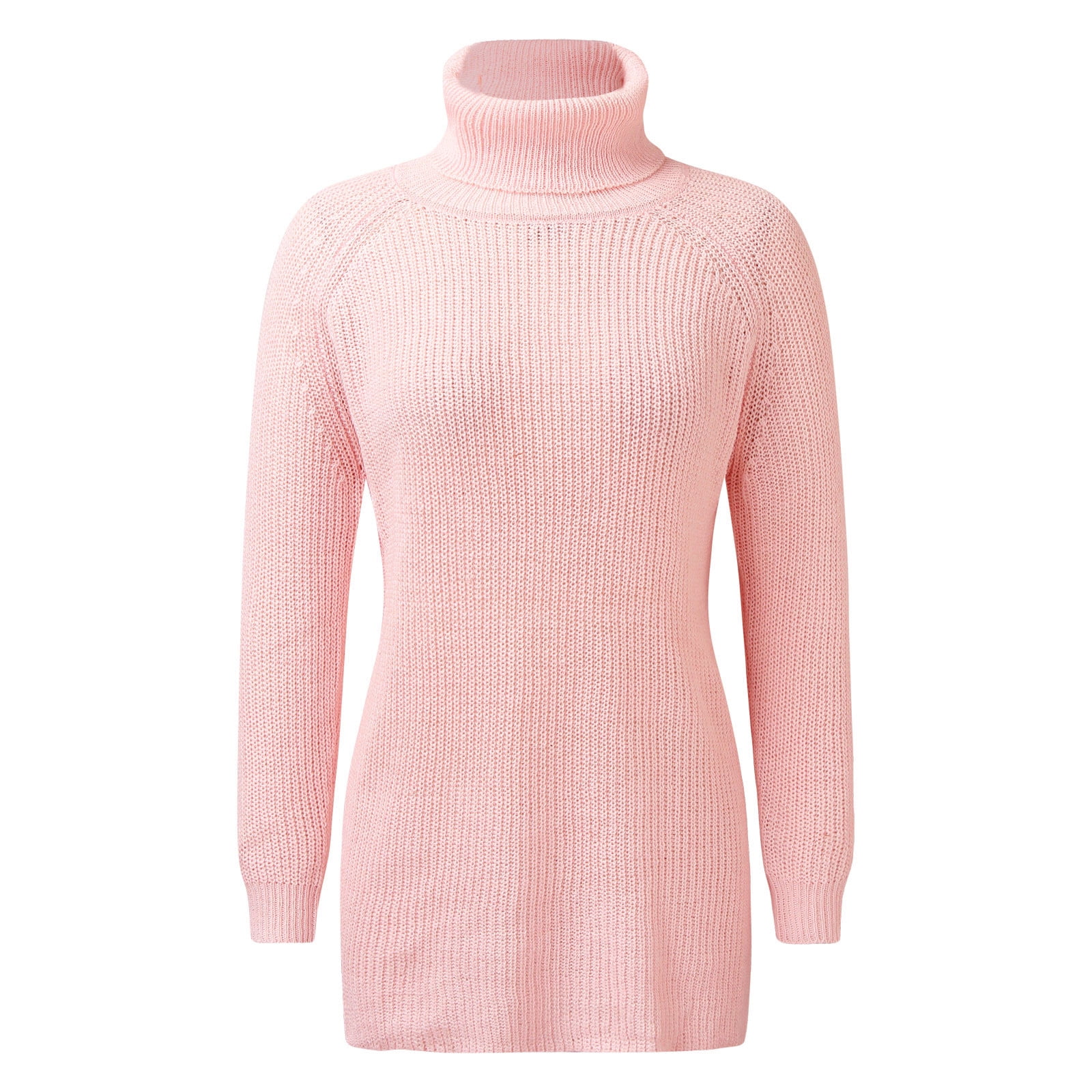 Pullover Dress Women's Long Sleeve Crew Neck Knitted Dress