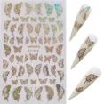 thumbnail image 3 of 8 hojas de pegatinas adhesivas para decoración de uñas, diferentes láser dorado y, 3 of 5