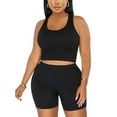 thumbnail image 4 of Bzhegqhd Women's Fashion Two-piece Solid Color U-Neck Tank Top and Short Sports Casual Suit, 4 of 8