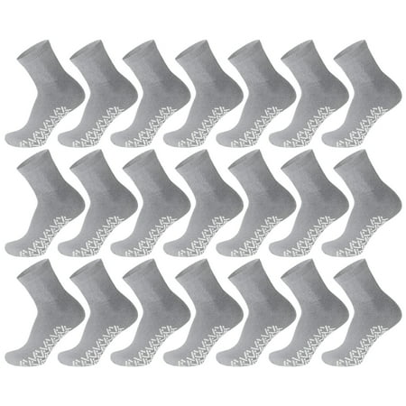 60 Pairs of Non-Skid Diabetic Ankle Cotton Socks with Non Binding Top Brooklyn Socks Health Collection Wholesale Bulk Value Pack (Gray Fit Men s Shoe Size 10-12)