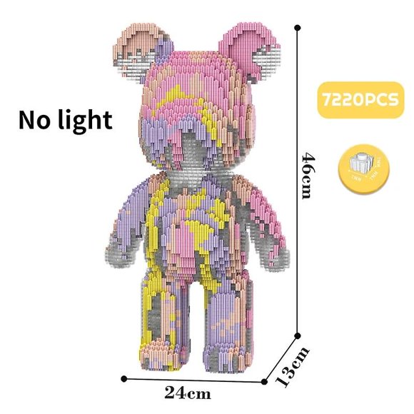 Ours Géant Fluide Violence Dessin Animé Amour Ours Violent Bearbrick Couleur Modèle Bloc de Construction Micro Diamant Briques Jouet pour Enfants Coffret Cadeau