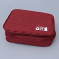 thumbnail image 4 of EeaseCA Travel Storage Bag Kit Data Cable U Disk Power Bank Electronic Accessories Digital Gadget Devices Organizer Case Handbag (Wine Red), 4 of 7