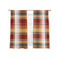 thumbnail image 7 of Tartan Plaid Sheer Curtains 63 Inch Length 2 Panels Set, Orange Red Autumn Gingham Vintage Check Voile Window Treatment Rod Pocket Curtains Sheers Drapes for Bedroom/Living Room/Kitchen 52x"63"x2, 7 of 7
