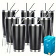 thumbnail image 4 of 8/12/24pcs 20oz Stainless Steel Insulated Tumblers Bulk, Double Wall Vacuum Travel Mugs with Lid & Straw, Thermal Cups for Hot & Iced Coffee & Drinks, 4 of 24