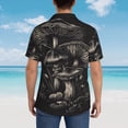 thumbnail image 4 of Fotbe Monochrome Mushroom Artwork Camisa Hawaiana para Hombre Unisex – Camisa Casual de Verano con Botones de Manga Corta de Algodón y Lino,3X-Large, 4 of 7