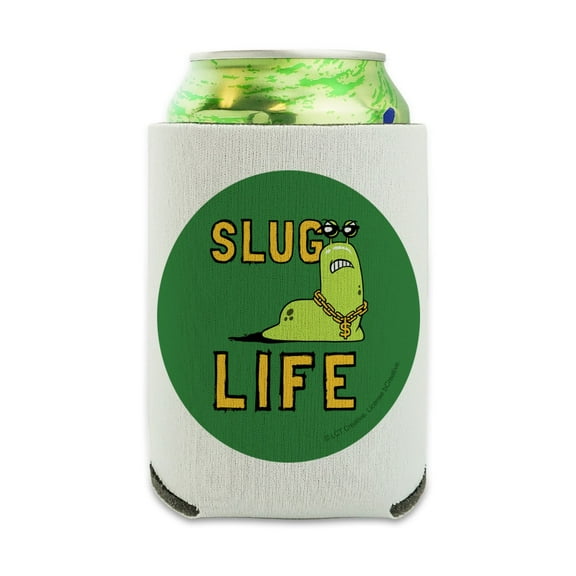 Slug Life Funny Humor Can Cooler - Drink Sleeve Hugger Collapsible Insulator - Beverage Insulated Holder