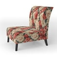 thumbnail image 3 of Designart "Beige Rose Blooms In Vintage Charm I" Pink Rose Pattern Upholstered Accent Chair - Cottage Arm Chair For Living Room, 3 of 7