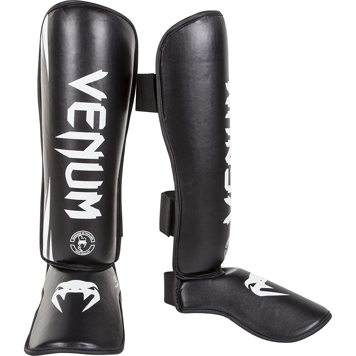 Venum Challenger Standup Shinguards, Black/White, M, Skintex