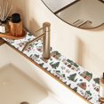 thumbnail image 2 of Yayeee Faucet Mat for Kitchen Sink 14.7" Diatomite Long Splash Guard Pad, Brown Christmas House, 2 Pack, 2 of 7