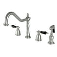 thumbnail image 1 of Kingston Brass KB1798PKLBS Widespread Kitchen Faucet with Brass Sprayer, SN, 1 of 3