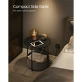 thumbnail image 4 of VASAGLE LILEA Collection - Side Table with Charging Station, Round End Table with Fabric Basket, Nightstand with USB Ports, for Living Room, Bedroom, Modern, Ebony Black and Slate Gray, 4 of 5