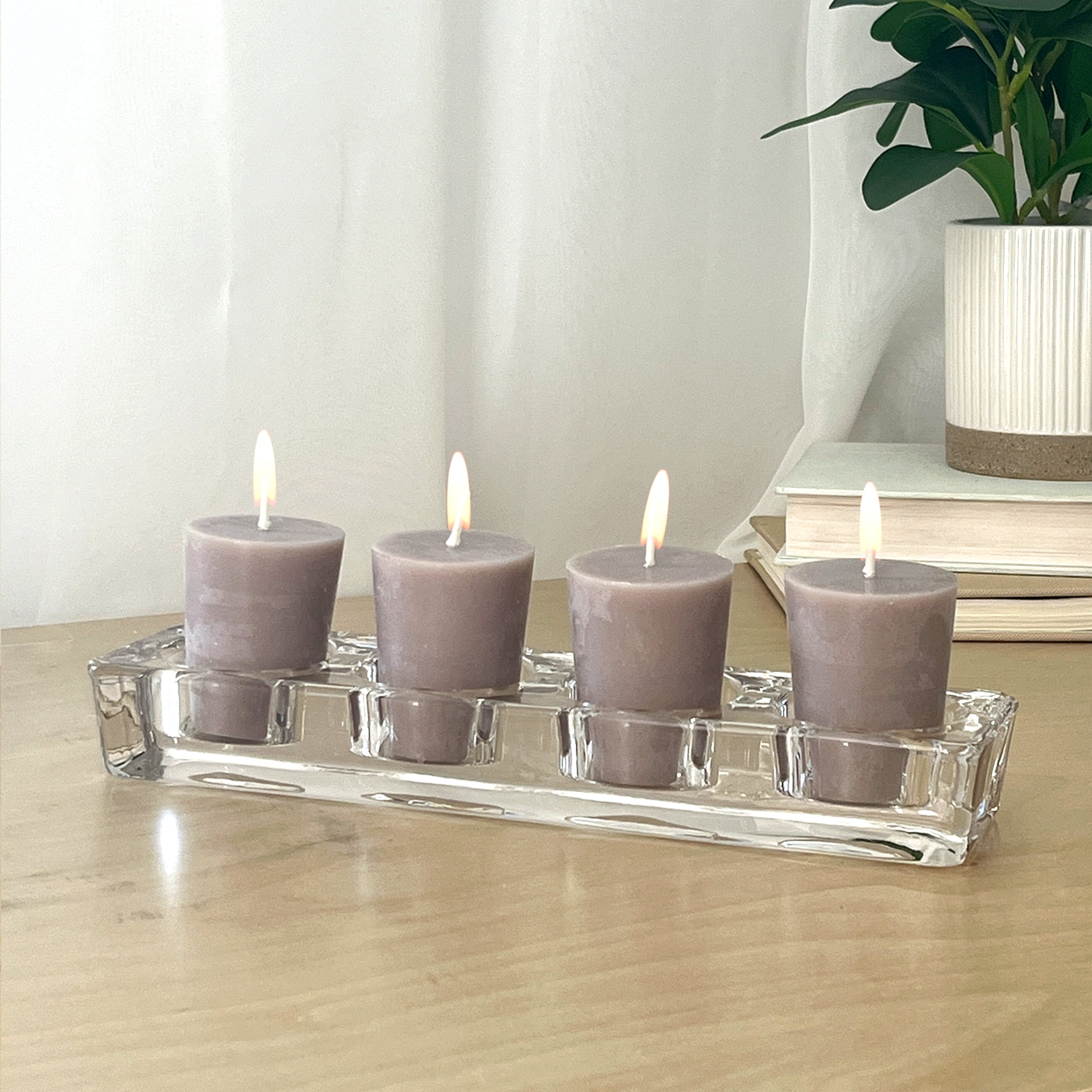 Mainstays Votive Candles, Unscented, Taupe, 4 Pack