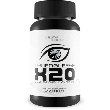 Pro EagleEye x20 - Vitamin Enriched Vision Support - Multi-Vitamin & Mineral Vision Supplement - Aid Eye Sight & Eye Health - Eye Vitamins to Strengthen Vision - Enhance Details - Macula Support
