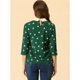 thumbnail image 4 of DARING DIVA Blouses 3/4 Sleeves Solid Office Work Tops M Dark Green, 4 of 6